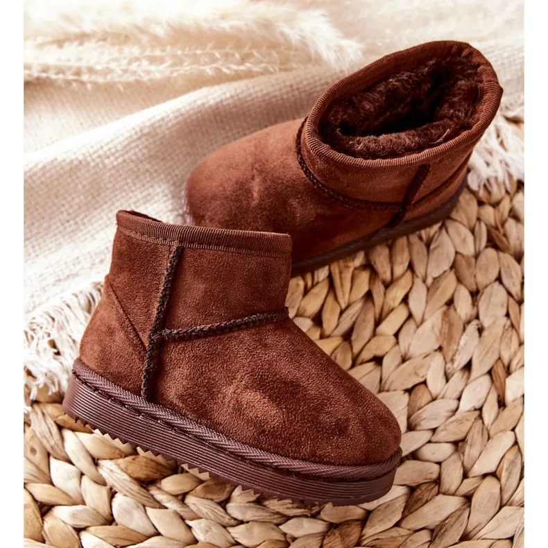 FR1 Bottes chaudes pour enfants Bottes de neige Marron Gooby brun
