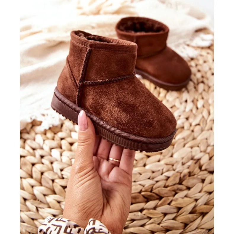 FR1 Bottes chaudes pour enfants Bottes de neige Marron Gooby brun