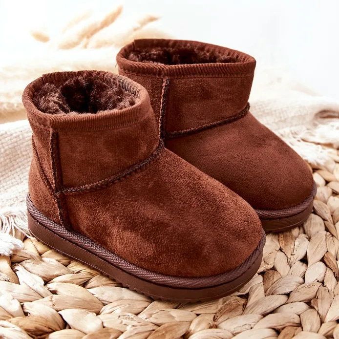 FR1 Bottes chaudes pour enfants Bottes de neige Marron Gooby brun